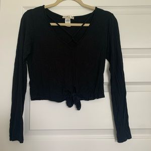 Black Cutout Crop Top